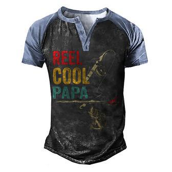 Reel Cool Papa Fishing V2 Men's Henley Shirt Raglan Sleeve 3D Print T-shirt - Thegiftio UK