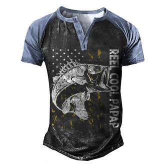 Reel Cool Papap Fishing Camouflage Usa Flag V2 Men's Henley Shirt Raglan Sleeve 3D Print T-shirt - Thegiftio UK