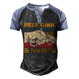 Reel Cool Paw Paw Fishing Father Gift Men's Henley Shirt Raglan Sleeve 3D Print T-shirt - Thegiftio UK