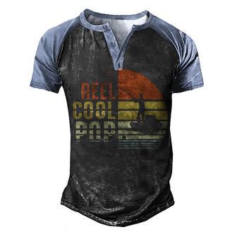 Reel Cool Pop Vintage Fishing Gift Men's Henley Shirt Raglan Sleeve 3D Print T-shirt - Thegiftio UK