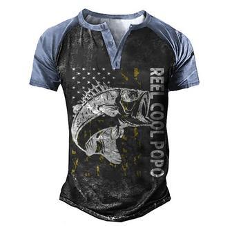 Reel Cool Popo Fishing Camouflage Usa Flag V2 Men's Henley Shirt Raglan Sleeve 3D Print T-shirt - Thegiftio UK