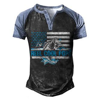 Reel Cool Pops American Flag Fishing Gift Men's Henley Shirt Raglan Sleeve 3D Print T-shirt - Thegiftio UK