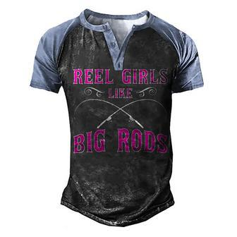 Reel Girls V2 Men's Henley Shirt Raglan Sleeve 3D Print T-shirt - Seseable