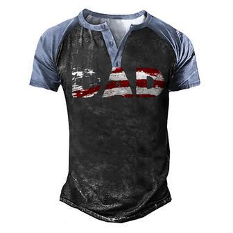 Regular Dad Trying Not To Raise Liberal American Usa Flag 1 Men's Henley Shirt Raglan Sleeve 3D Print T-shirt - Thegiftio UK