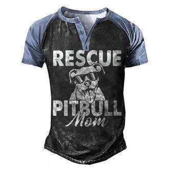 Rescue Pitbull Mom Graphic Design Printed Casual Daily Basic Men's Henley Shirt Raglan Sleeve 3D Print T-shirt - Thegiftio UK