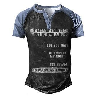 Respect My Right Men's Henley Shirt Raglan Sleeve 3D Print T-shirt - Seseable