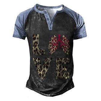 Respiratory Therapist Love Leopard Respiratory Lung Doctor Meaningful Gift Men's Henley Shirt Raglan Sleeve 3D Print T-shirt - Thegiftio UK
