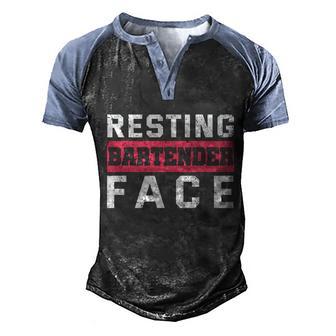 Resting Bartender Face I Funny Bartender Cool Gift Graphic Design Printed Casual Daily Basic Men's Henley Shirt Raglan Sleeve 3D Print T-shirt - Thegiftio UK