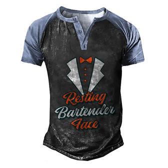 Resting Bartender Face I Funny Bartender Gift Graphic Design Printed Casual Daily Basic Men's Henley Shirt Raglan Sleeve 3D Print T-shirt - Thegiftio UK