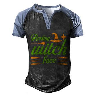 Resting Witch Face Funny Halloween Quote Graphic Design Printed Casual Daily Basic V2 Men's Henley Shirt Raglan Sleeve 3D Print T-shirt - Thegiftio UK