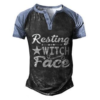 Resting Witch Face Halloween Quote Graphic Design Printed Casual Daily Basic V2 Men's Henley Shirt Raglan Sleeve 3D Print T-shirt - Thegiftio UK