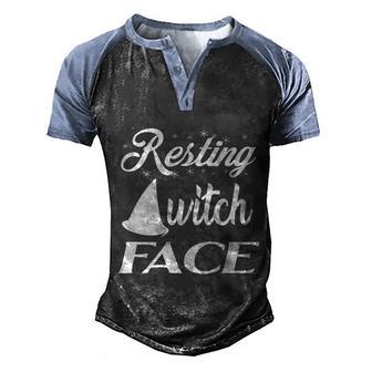 Resting Witch Face Halloween Quote Graphic Design Printed Casual Daily Basic V5 Men's Henley Shirt Raglan Sleeve 3D Print T-shirt - Thegiftio UK