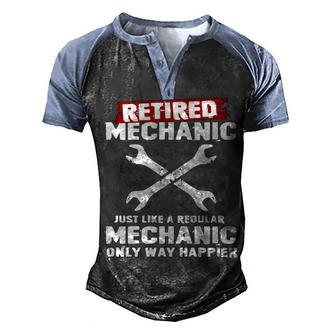 Retired Mechanic V2 Men's Henley Shirt Raglan Sleeve 3D Print T-shirt - Seseable