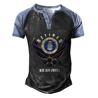 Retired Us Air Force Veteran Retirement Gift Graphic Design Printed Casual Daily Basic Men's Henley Shirt Raglan Sleeve 3D Print T-shirt - Thegiftio UK