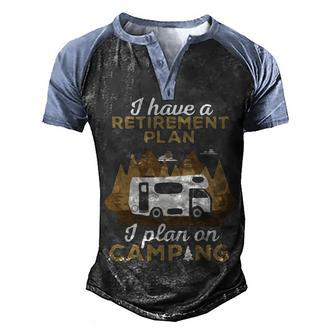 Retirement Camping Gift T Men's Henley Shirt Raglan Sleeve 3D Print T-shirt - Thegiftio UK