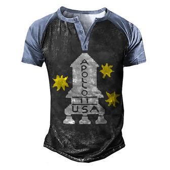 Retro Apollo 11 Spaceship Graphic Design Printed Casual Daily Basic Men's Henley Shirt Raglan Sleeve 3D Print T-shirt - Thegiftio UK