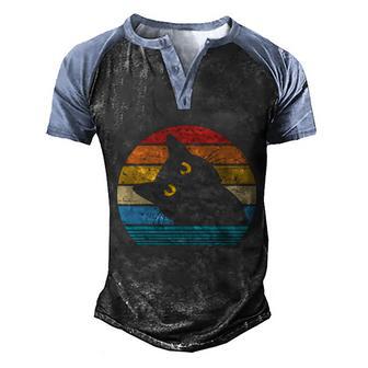 Retro Black Cat Lover Vintage Style Cats Cute Kitty Gift Tshirt Men's Henley Shirt Raglan Sleeve 3D Print T-shirt - Thegiftio UK
