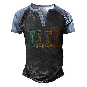 Retro Car Mechanic Vintage Tuner Men's Henley Shirt Raglan Sleeve 3D Print T-shirt - Thegiftio UK
