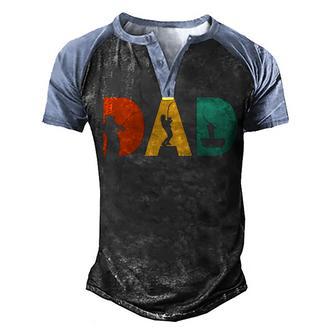 Retro Fishing Dad Fisherman Gifts For Fathers Day Men's Henley Shirt Raglan Sleeve 3D Print T-shirt - Thegiftio UK