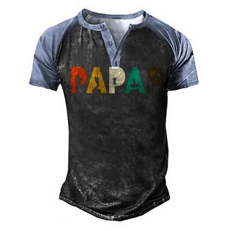 Retro Fishing Papap Fisherman Gifts For Fathers Day Men's Henley Shirt Raglan Sleeve 3D Print T-shirt - Thegiftio UK