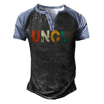 Retro Fishing Uncle Fisherman Gifts For Fathers Day Men's Henley Shirt Raglan Sleeve 3D Print T-shirt - Thegiftio UK