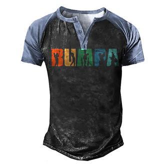 Retro Golfing Bumpa Golf Gifts For Fathers Day Men's Henley Shirt Raglan Sleeve 3D Print T-shirt - Thegiftio UK