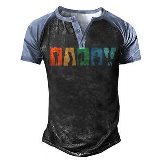 Retro Golfing Daddy Golf Gifts For Fathers Day Back Design Men's Henley Shirt Raglan Sleeve 3D Print T-shirt - Thegiftio UK