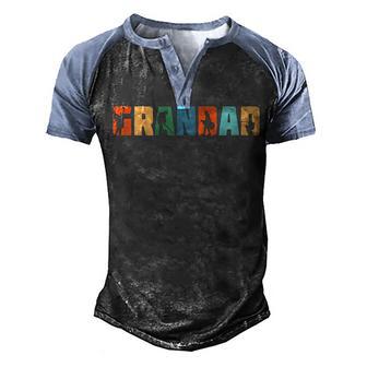 Retro Golfing Grandad Golf Gifts For Fathers Day Back Design Men's Henley Shirt Raglan Sleeve 3D Print T-shirt - Thegiftio UK