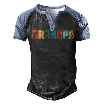 Retro Golfing Grandpa Golf Gifts For Fathers Day Back Design Men's Henley Shirt Raglan Sleeve 3D Print T-shirt - Thegiftio UK