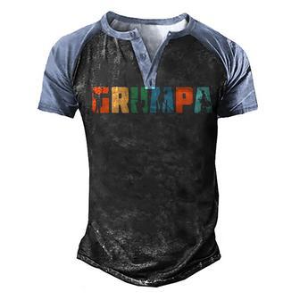 Retro Golfing Grumpa Golf Gifts For Fathers Day Men's Henley Shirt Raglan Sleeve 3D Print T-shirt - Thegiftio UK