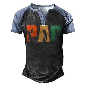 Retro Golfing Pap Golf Gifts For Fathers Day Men's Henley Shirt Raglan Sleeve 3D Print T-shirt - Thegiftio UK