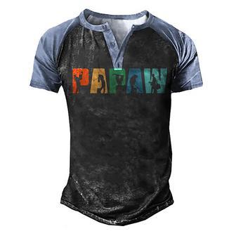 Retro Golfing Papaw Golf Gifts For Fathers Day V2 Men's Henley Shirt Raglan Sleeve 3D Print T-shirt - Thegiftio UK