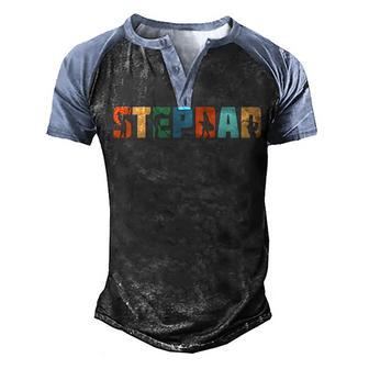 Retro Golfing Stepdad Golf Gifts For Fathers Day V2 Men's Henley Shirt Raglan Sleeve 3D Print T-shirt - Thegiftio UK