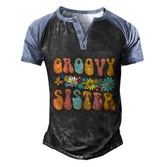 Retro Groovy Sister Birthday Family Matching V2 Men's Henley Shirt Raglan Sleeve 3D Print T-shirt - Thegiftio UK