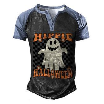 Retro Halloween Hippie Ghost Halloween Day Men's Henley Shirt Raglan Sleeve 3D Print T-shirt - Thegiftio UK