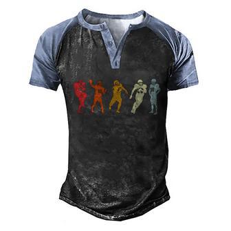 Retro Heartbeat Football American Line Player Great Gift Graphic Design Printed Casual Daily Basic Men's Henley Shirt Raglan Sleeve 3D Print T-shirt - Thegiftio UK