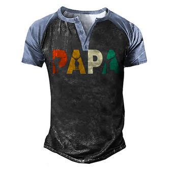 Retro Hunting Papaw Hunter Father Gift Men's Henley Shirt Raglan Sleeve 3D Print T-shirt - Thegiftio UK