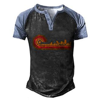 Retro Rochester Cityscape Gift Rochester Ny Skyline Gift Graphic Design Printed Casual Daily Basic Men's Henley Shirt Raglan Sleeve 3D Print T-shirt - Thegiftio UK