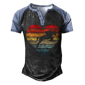 Retro Sunset Horse Lover Rider Equestrian Horseman Gifts Men's Henley Shirt Raglan Sleeve 3D Print T-shirt - Thegiftio UK