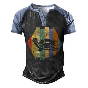 Retro Turtle Silhouette Graphic Design Printed Casual Daily Basic V2 Men's Henley Shirt Raglan Sleeve 3D Print T-shirt - Thegiftio UK