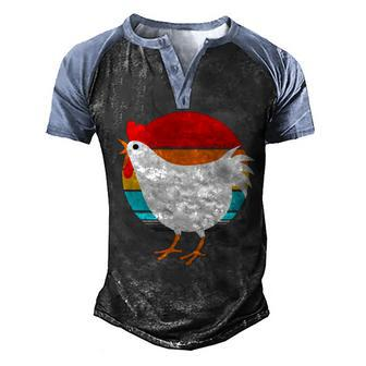 Retro Vintage Chicken V2 Men's Henley Shirt Raglan Sleeve 3D Print T-shirt - Monsterry CA