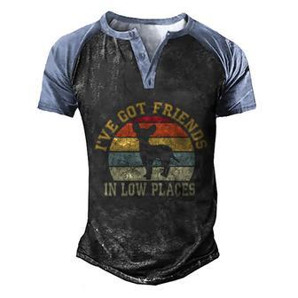 Retro Vintage Chihuahua Mom Ive Got Friends In Low Places Gift Graphic Design Printed Casual Daily Basic Men's Henley Shirt Raglan Sleeve 3D Print T-shirt - Thegiftio UK