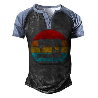 Retro Vintage Sewing Machine Graphic Design Printed Casual Daily Basic Men's Henley Shirt Raglan Sleeve 3D Print T-shirt - Thegiftio UK