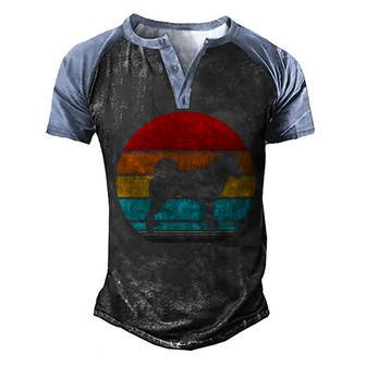 Retro Vintage Shiba Inu Graphic Design Printed Casual Daily Basic Men's Henley Shirt Raglan Sleeve 3D Print T-shirt - Thegiftio UK