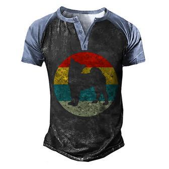 Retro Vintage Shiba Inu Graphic Design Printed Casual Daily Basic V2 Men's Henley Shirt Raglan Sleeve 3D Print T-shirt - Thegiftio UK