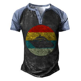 Retro Vintage Ship Graphic Design Printed Casual Daily Basic Men's Henley Shirt Raglan Sleeve 3D Print T-shirt - Thegiftio UK