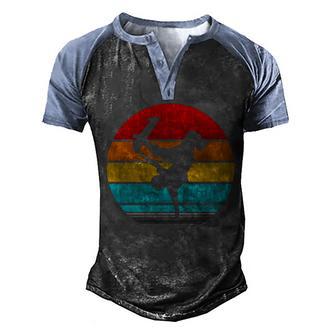 Retro Vintage Skateboard Graphic Design Printed Casual Daily Basic Men's Henley Shirt Raglan Sleeve 3D Print T-shirt - Thegiftio UK