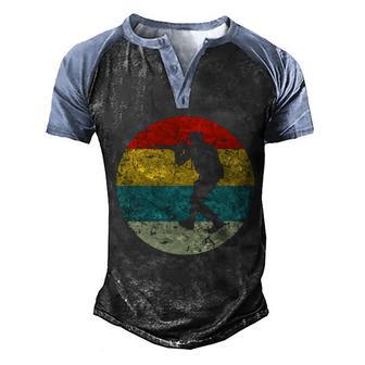 Retro Vintage Soldier Men's Henley Shirt Raglan Sleeve 3D Print T-shirt - Thegiftio UK