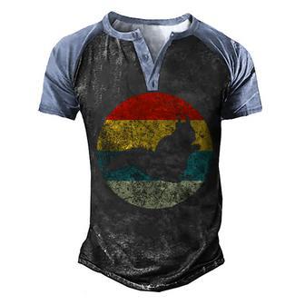Retro Vintage Squirrel Graphic Design Printed Casual Daily Basic V2 Men's Henley Shirt Raglan Sleeve 3D Print T-shirt - Thegiftio UK