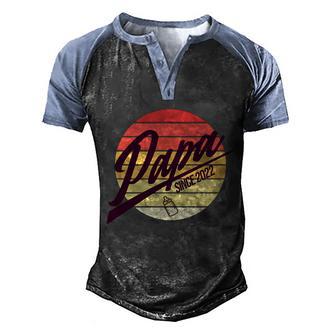 Retro Vintage Sun Papa Since Graphic Design Printed Casual Daily Basic Men's Henley Shirt Raglan Sleeve 3D Print T-shirt - Thegiftio UK